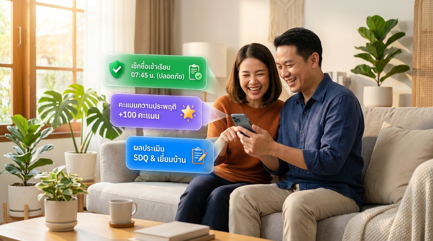 ผู้ปกครองตรวจความประพฤติและการมาเรียนบนมือถือ